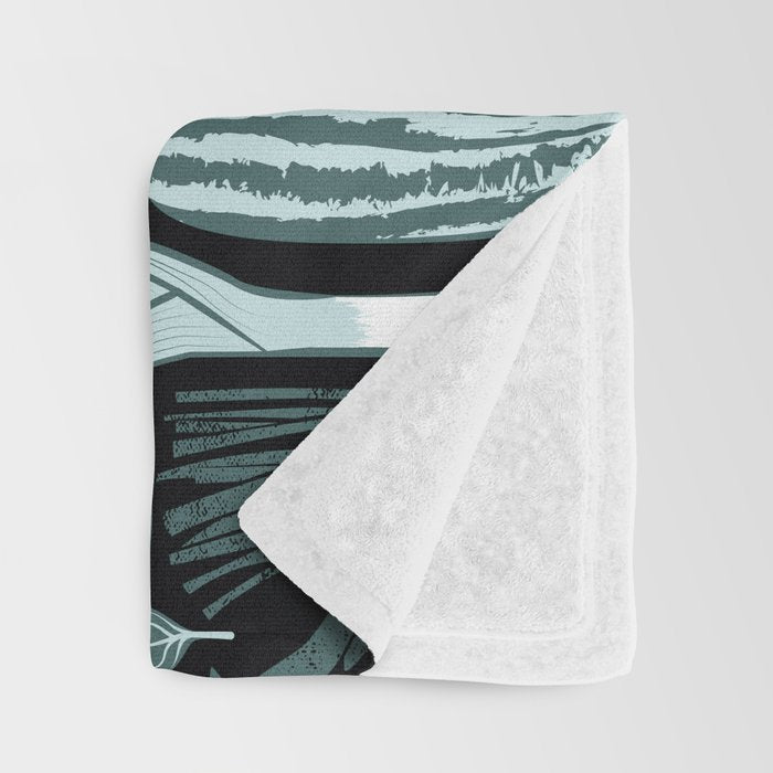 Go veggie // black background pine and mint vegetables Throw Blanket Gallery Image 3