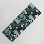 Go veggie // black background pine and mint vegetables Yoga Mat Gallery Image 1