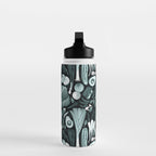 Go veggie // black background pine and mint vegetables Water Bottle Gallery Image 3