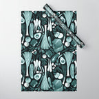 Go veggie // black background pine and mint vegetables Wrapping Paper Gallery Image 1