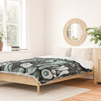 Go veggie // black background pine and mint vegetables Duvet Cover Gallery Image 2