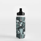 Go veggie // black background pine and mint vegetables Water Bottle Gallery Image 2
