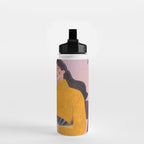 Woman with Cat and Autumn Bouquet Water Bottle Gallery Image 2