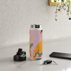 Woman with Cat and Autumn Bouquet Water Bottle Gallery Image 4