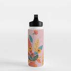 Woman with Cat and Autumn Bouquet Water Bottle Gallery Image 3