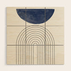 Blue Half Moon Arch Wood Wall Art Gallery Image 1