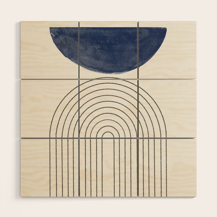 Blue Half Moon Arch Wood Wall Art Gallery Image 1