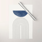 Blue Half Moon Arch Wrapping Paper Gallery Image 1