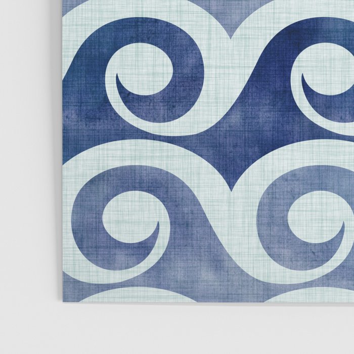 Indigo Geometric Beach Waves Poster Gallery Image 3