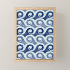 Indigo Geometric Beach Waves Mini Art Print Gallery Image 1