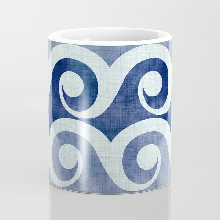 Indigo Geometric Beach Waves Coffee Mug Gallery Image 4