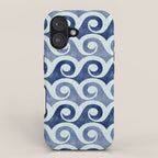 Indigo Geometric Beach Waves iPhone Case Gallery Image 1