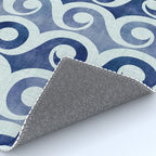 Indigo Geometric Beach Waves Rug Gallery Image 4