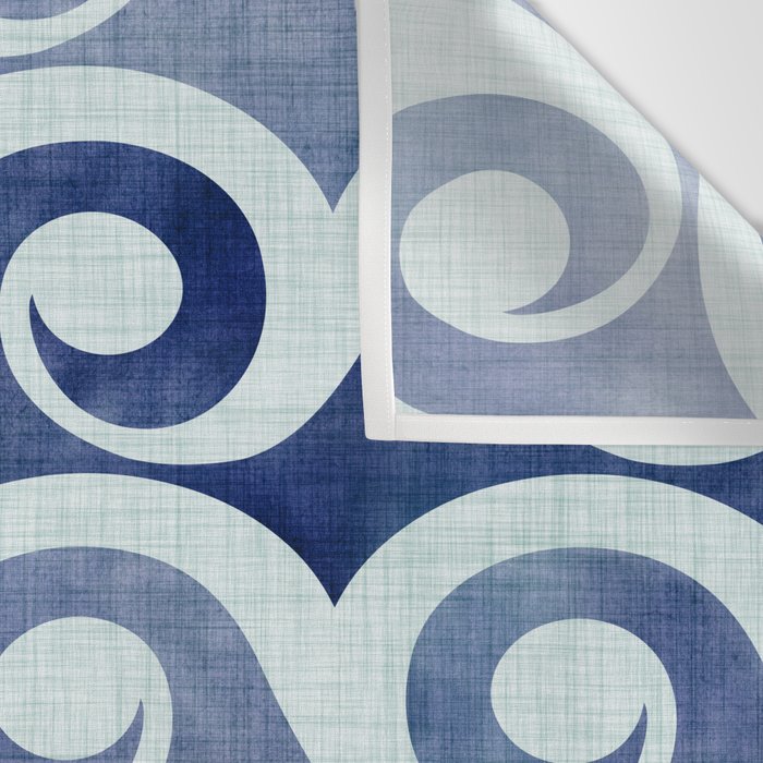 Indigo Geometric Beach Waves Wall Tapestry Gallery Image 3