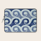 Indigo Geometric Beach Waves Laptop Sleeve Gallery Image 1