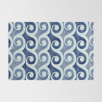Indigo Geometric Beach Waves Rug Gallery Image 2