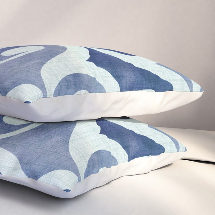 Indigo Geometric Beach Waves Pillow Sham Gallery Image 3