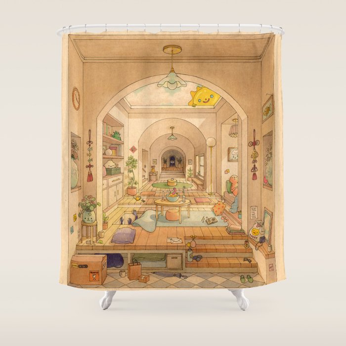 Sunny Day Blues Shower Curtain Gallery Image 1