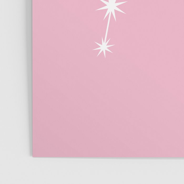 Aquarius Zodiac Star Constellation Line Art Soft Pink Poster Gallery Image 3