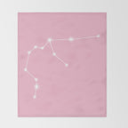 Aquarius Zodiac Star Constellation Line Art Soft Pink Throw Blanket Gallery Image 2