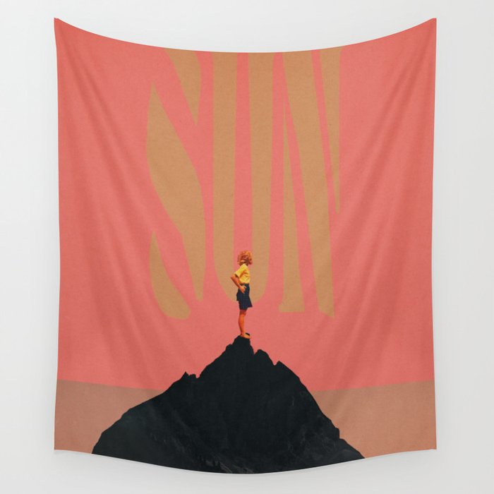 Pink Summer Sun Wall Tapestry Gallery Image 1