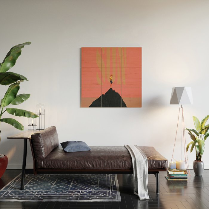 Pink Summer Sun Wood Wall Art Gallery Image 2