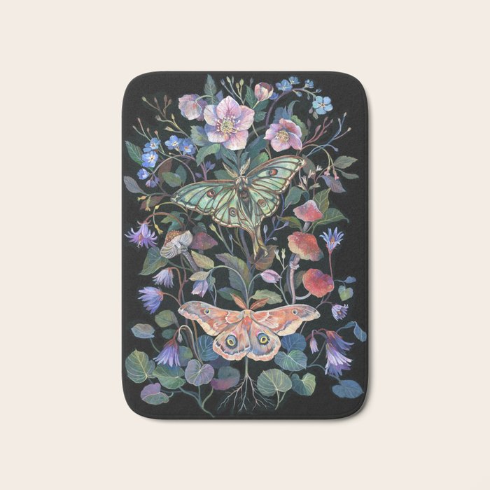 Moon Moth Mushroom Bath Mat Gallery Image 1