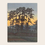Japanese Woodblock Print Morning Sunrise Farm Tree Silhouette Notebook Gallery Image 4