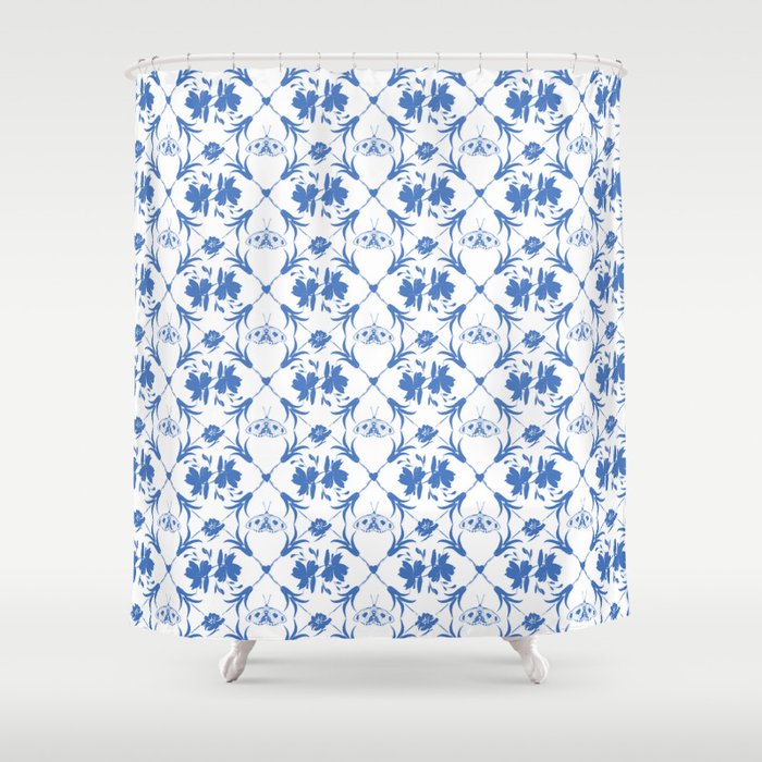 Floral Pleasure blue B Shower Curtain Gallery Image 1