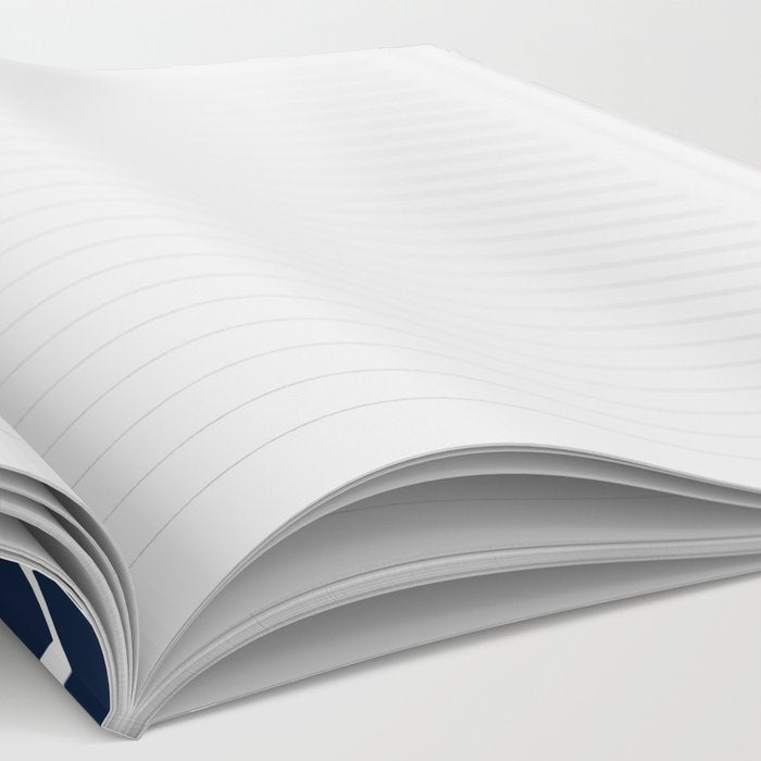 Tan Coral Navy Flower Burst Floral Pattern Notebook Gallery Image 2