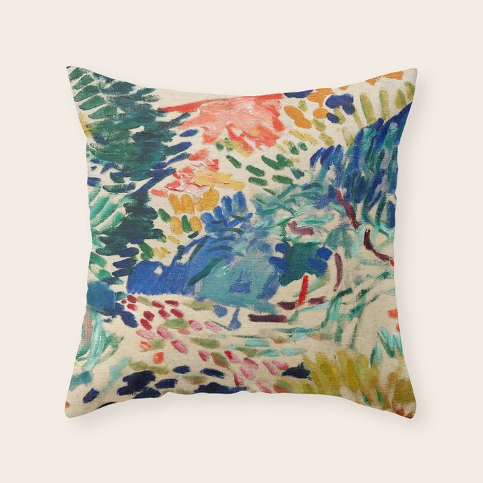 henri matisse landscape in collioure Throw Pillow Gallery Image 6