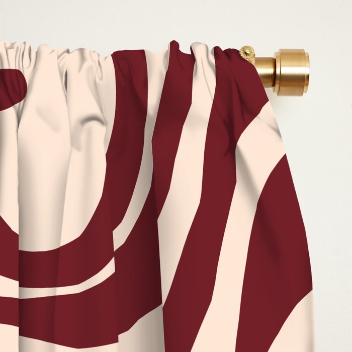 Retro Liquid Swirl Abstract Pattern in Cinnamon Cocoa and Cream  Window Curtain Gallery Image 2