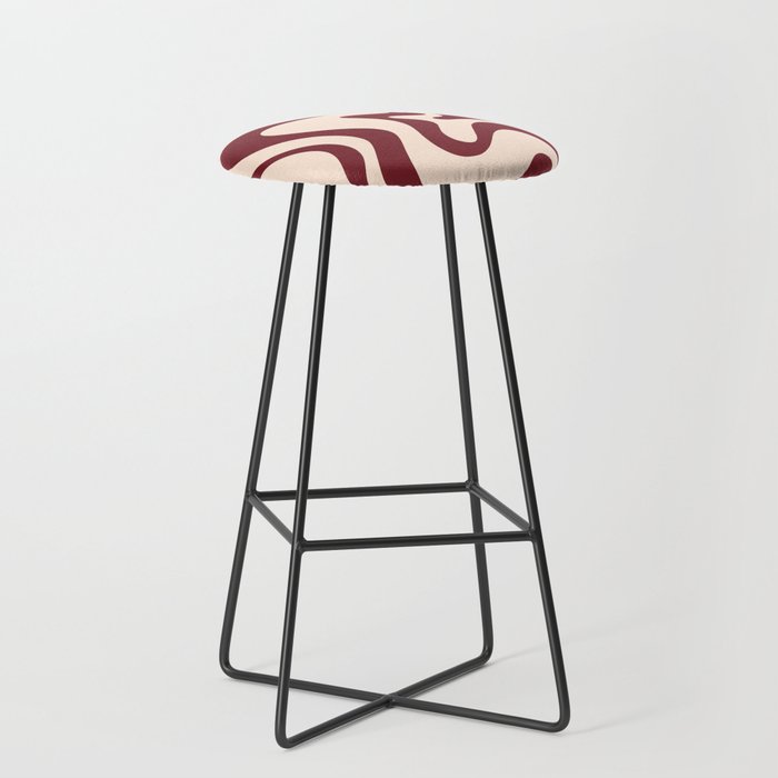 Retro Liquid Swirl Abstract Pattern in Cinnamon Cocoa and Cream  Stool Gallery Image 1