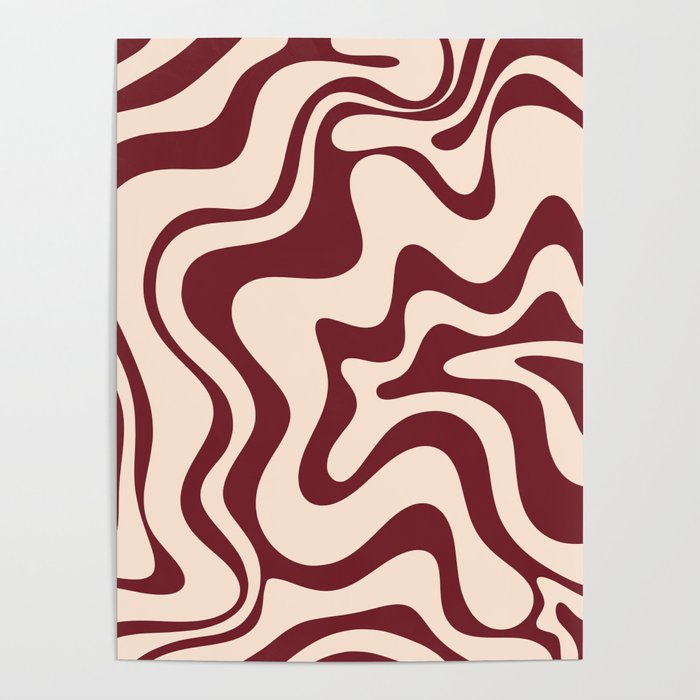 Retro Liquid Swirl Abstract Pattern in Cinnamon Cocoa and Cream  Poster Gallery Image 4