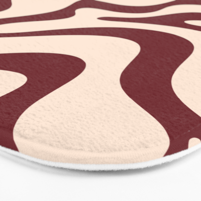 Retro Liquid Swirl Abstract Pattern in Cinnamon Cocoa and Cream  Bath Mat Gallery Image 3