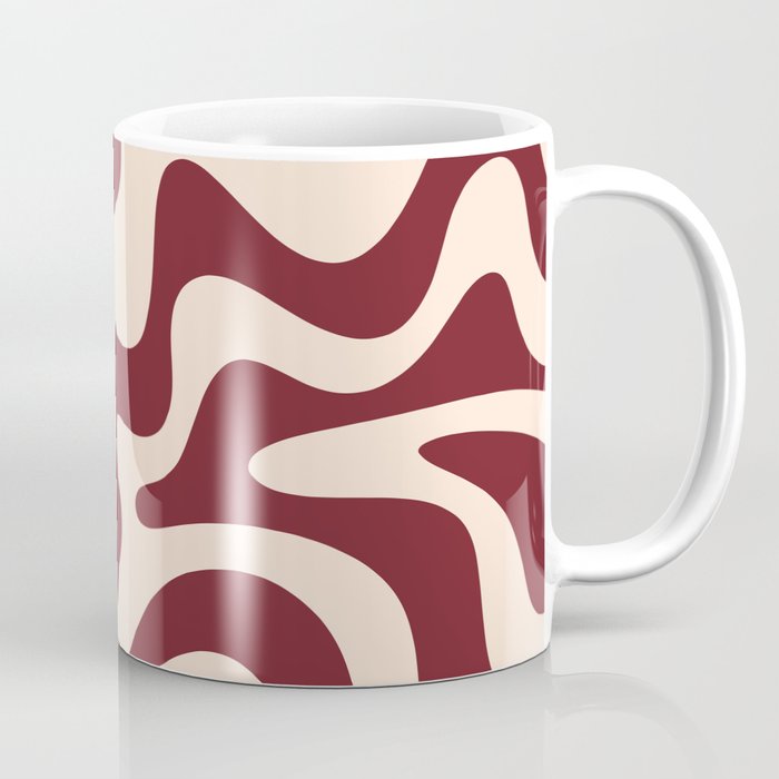 Retro Liquid Swirl Abstract Pattern in Cinnamon Cocoa and Cream  Coffee Mug Gallery Image 1