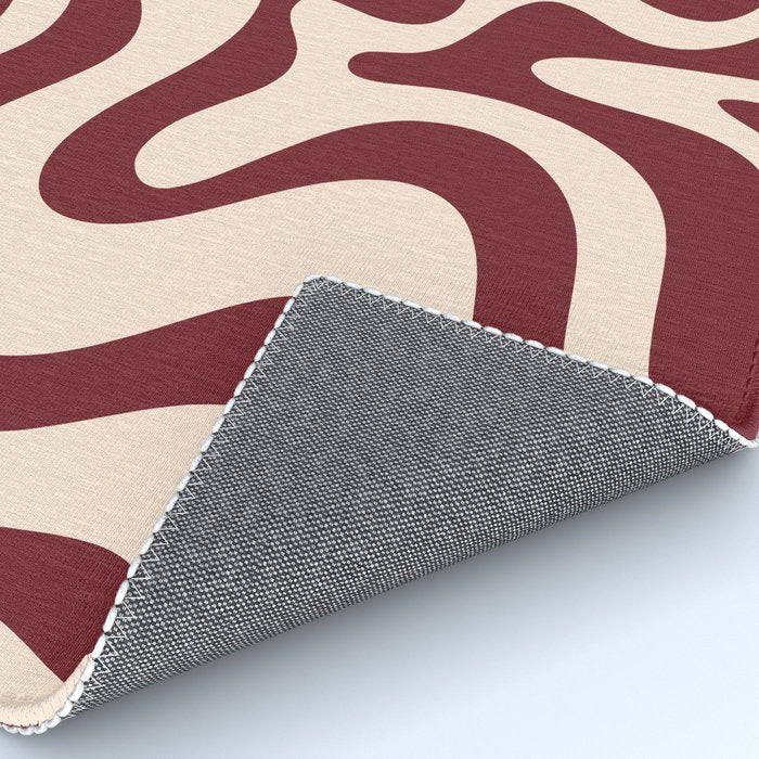 Retro Liquid Swirl Abstract Pattern in Cinnamon Cocoa and Cream  Rug Gallery Image 4