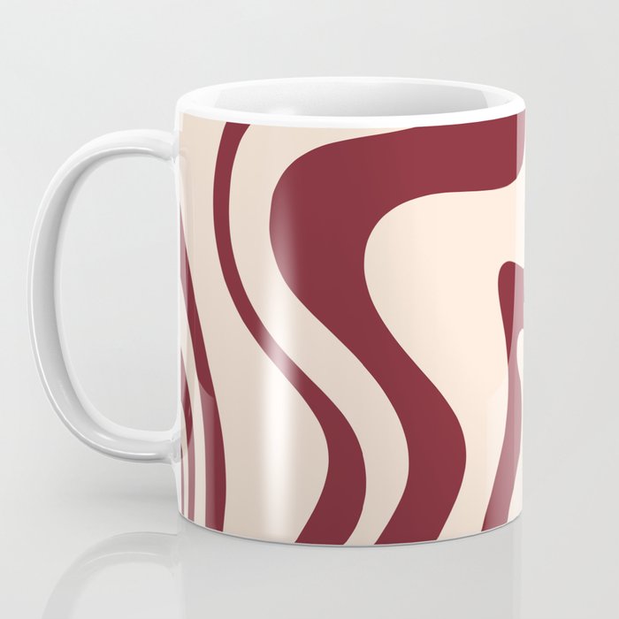 Retro Liquid Swirl Abstract Pattern in Cinnamon Cocoa and Cream  Coffee Mug Gallery Image 3