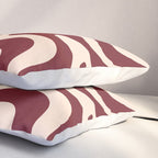 Retro Liquid Swirl Abstract Pattern in Cinnamon Cocoa and Cream  Pillow Sham Gallery Image 3