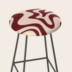 Retro Liquid Swirl Abstract Pattern in Cinnamon Cocoa and Cream  Stool Gallery Image 2