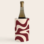 Retro Liquid Swirl Abstract Pattern in Cinnamon Cocoa and Cream  Wine Chiller Gallery Image 3