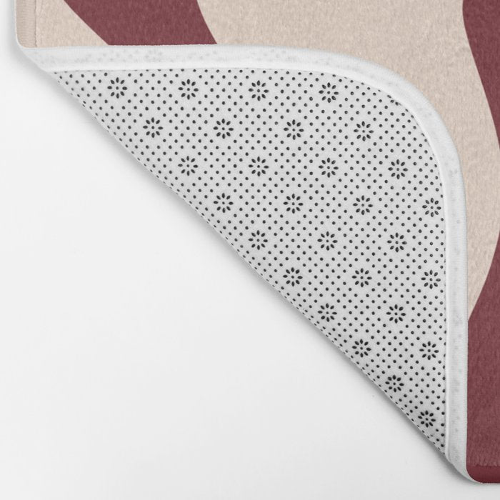 Retro Liquid Swirl Abstract Pattern in Cinnamon Cocoa and Cream  Bath Mat Gallery Image 2