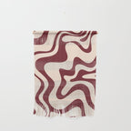 Retro Liquid Swirl Abstract Pattern in Cinnamon Cocoa and Cream  Wall Hanging Gallery Image 1