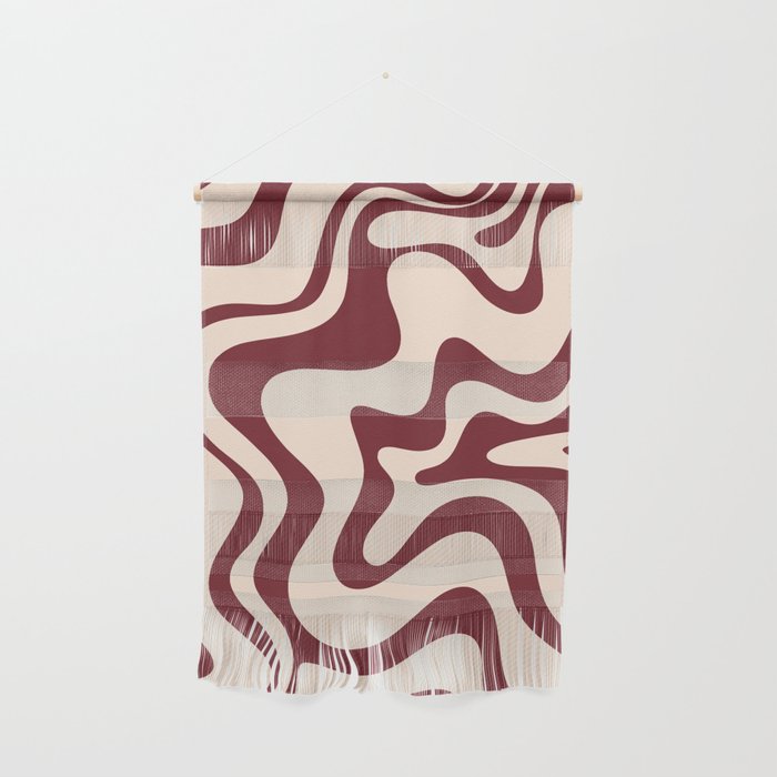 Retro Liquid Swirl Abstract Pattern in Cinnamon Cocoa and Cream  Wall Hanging Gallery Image 1