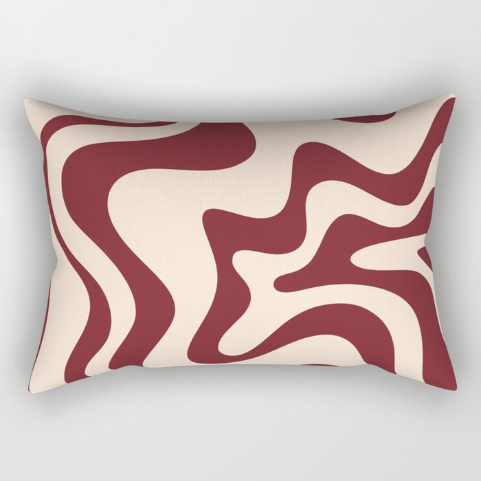 Retro Liquid Swirl Abstract Pattern in Cinnamon Cocoa and Cream  Rectangular Pillow Gallery Image 2