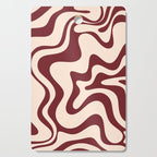 Retro Liquid Swirl Abstract Pattern in Cinnamon Cocoa and Cream  Cutting Board Gallery Image 1