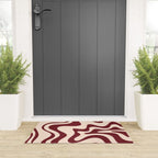 Retro Liquid Swirl Abstract Pattern in Cinnamon Cocoa and Cream  Welcome Mat Gallery Image 3
