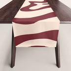 Retro Liquid Swirl Abstract Pattern in Cinnamon Cocoa and Cream  Table Runner Gallery Image 1