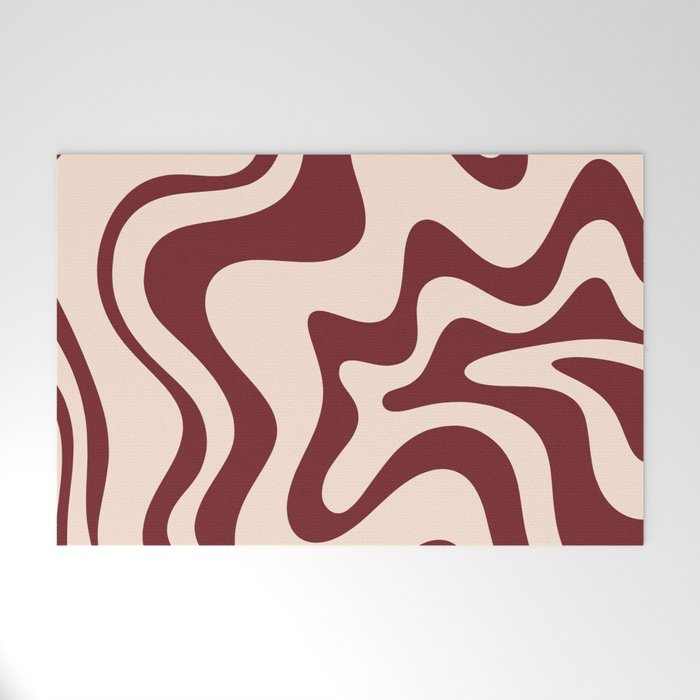 Retro Liquid Swirl Abstract Pattern in Cinnamon Cocoa and Cream  Welcome Mat Gallery Image 1