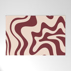 Retro Liquid Swirl Abstract Pattern in Cinnamon Cocoa and Cream  Welcome Mat Gallery Image 1